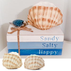 Scentsy Seashell Warmer with delicate pastel shell textures.
