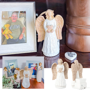 Scentsy Angel Warmer featuring a sweet ceramic angel figure holding a heart.